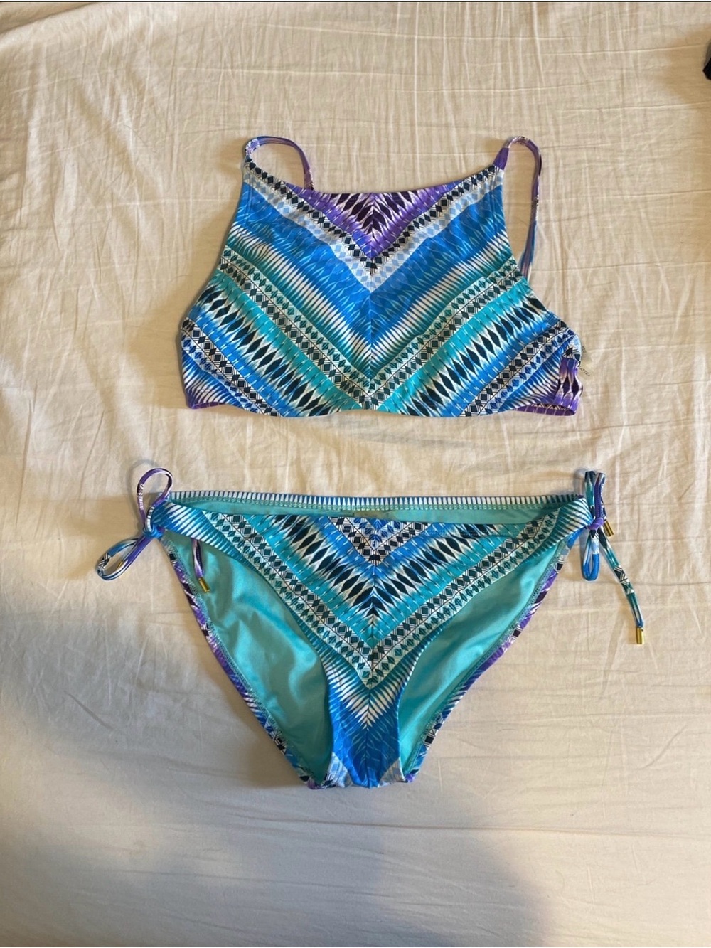 Bleu Rod Beattie Aqua Turquoise Blue geometric Bikini